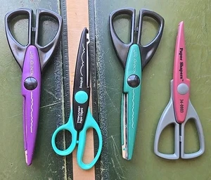 Lote de 4 Tijeras para álbumes de recortes Fiskars Bordeadores de papel Corte de memoria Modeladores Borders - Imagen 1 de 6