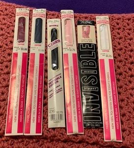 ❤️Vintage Invisible Zippers 1960’s to 1970’s new in original packaging Lot Of 6 - Picture 1 of 4