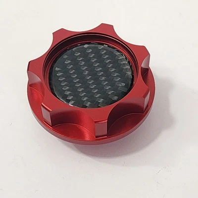 RED ENGINE OIL FILLLER CAP FOR CARBON FIBER COROLLA TUNDRA FJ TACOMA SR5 RAV4 7 - Image 1 of 4