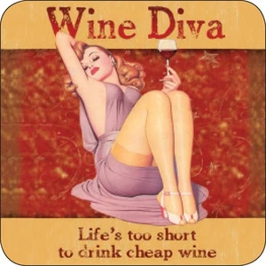 Wine Diva funny cork backed drinks mat / coaster (og) - Picture 1 of 1