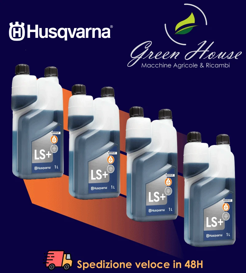 X 4 OLIO MISCELA HUSQVARNA LS+ SINTETICO 1 LITRO PER MOTOSEGA DECESPUGLIAT ETC.