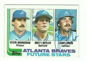 Larry Owen 1982 Topps signed auto autographed card Braves