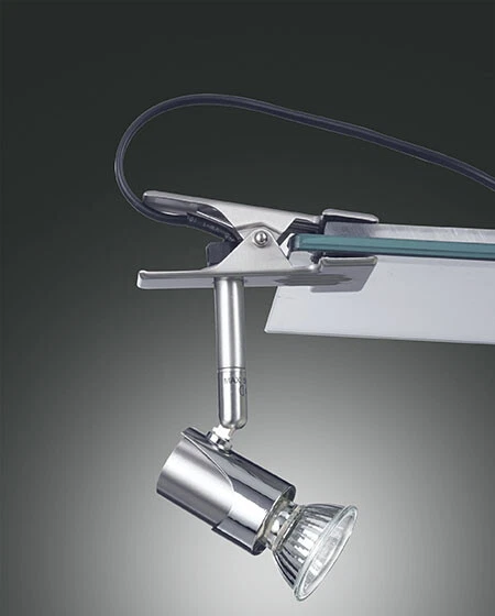 FABAS LUCE 2554-27-178 FARETTO A PINZA ALICE NICHEL SAT 1 LUCE GU10 ORIENTABILE  - Immagine 1 di 1