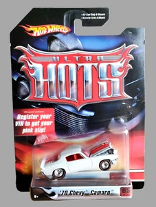 2007 Hot Wheels '70 CHEVY CAMARO White Ultra Hots 5/36 1:64 Red Line Real Riders - Picture 1 of 16