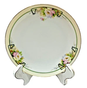 Vintage Hand-Painted Nippon 6" Plate Pink Roses Flowers Japan - Picture 1 of 11