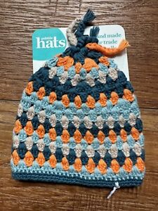 Pebble Baby Handmade 100% Cotton Hat Colorful by Hathay Bunano 0-6 mo. New