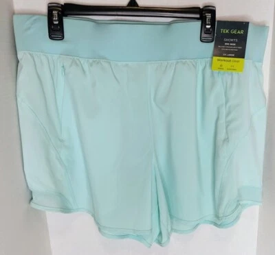 Tek Gear Mid-Rise Multi-Purpose Workout Shorts Aqua Crystal Women's 2XL NWT - Image 1 of 4