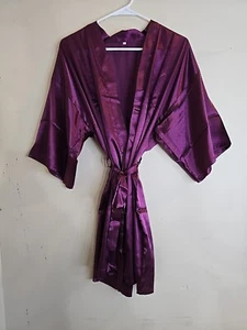 NEW Bridesmaids Robes Womans Large Set of 2 Purple Glitter Spellout - Picture 1 of 10