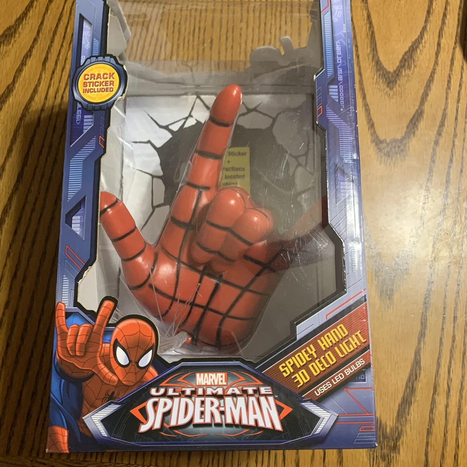 Marvel Spiderman Hand 3D LED Wall Light | Battery Operated Night Lamp + Sticker - Image 1 of 4