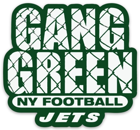 New York Jets - Gang Green Fence Font logo type Die-cut MAGNET Cover