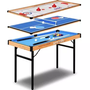 SereneLife 4 in 1 Multi-Function Game Table Pingpong Hockey Steady Pool Table - Picture 1 of 8