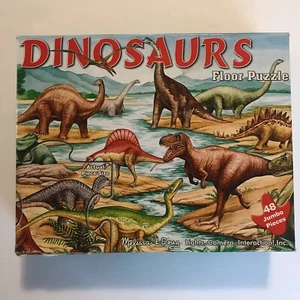 MELISSA & DOUG FLOOR PUZZLE DINOSAURS #421 48 Jumbo Pieces Complete 2’ x 3’ - Picture 1 of 4
