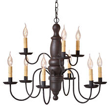 Irvin's Country Tinware Fairfield Chandelier in Americana Black