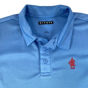 Divots Polo Shirt Atlanta Athletic Club Blue Golf Youth Large Boy Girl Famed AAC - Picture 1 of 24