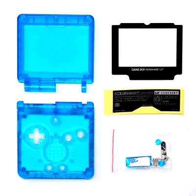 GBA SP Game Boy Advance SP Replacement Housing Shell Screen Lens (Clear BLUE) - Image 1 of 4