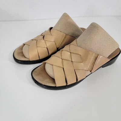 Women's Duck Head Woven Sand (Tan) Slides Leather Upper Size 6.5 M - Image 1 of 4