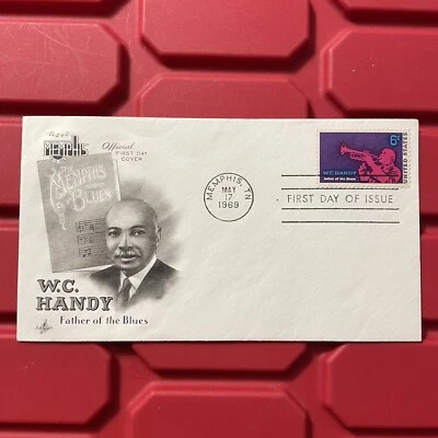 WC Práctico Sobre Estampado Father Of The Blues Memphis TN Primer Día de Emisión 1969 Foto 1 de 2