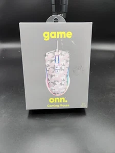 Onn Gaming Mouse Computer Laptop PC Wired 6 Button LED Pink Camo NEW - Picture 1 of 2