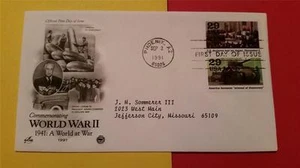 WWII WORLD WAR II 1941: WORLD at WAR - ARSENAL - ROOSEVELT US FIRST DAY of ISSUE - Picture 1 of 1