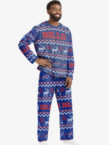 Buffalo Bills NFL Men's Crewneck Pajama Set XXL FOCO Cover