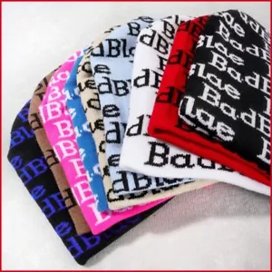 Fashion Letter Men Women Knit Beanie Badblae Hip Hop Skull Cap Winter Hat - Picture 1 of 16