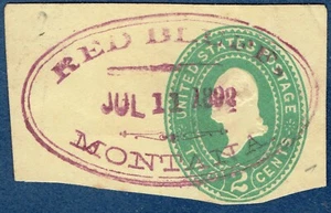 [st7212] Red Bluff Montana cancel on cut square (Read my description) R.R.R. - Picture 1 of 1