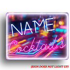 Personalised Neon Bar Signs Cocktail Pub Metal Plaques Home Decor House Wall Art