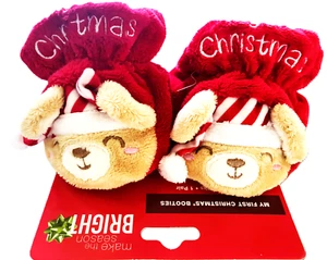 Baby First Christmas Booties 1 pair 0-6 months - Picture 1 of 2