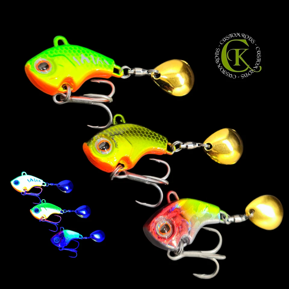 3x 22g JigSpinner UV Chatterbait Blade Wobbler Spinner Kunstköder Runner Barsch - Bild 1 von 1