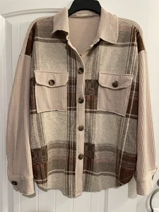 Reborn J. The Plus Women’s Button Down Plaid Shirt.  Size Large. Made In The USA - Picture 1 of 12