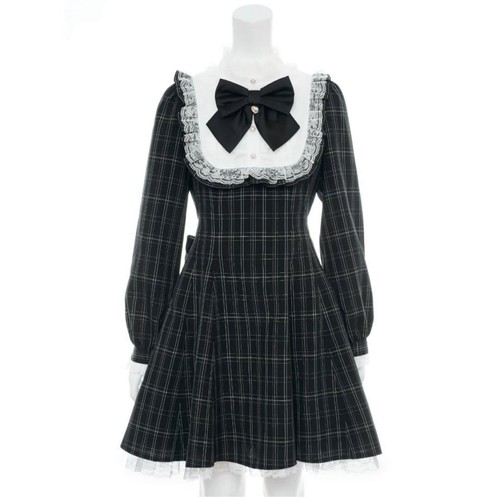 UNDERCOVER Abito Secret Honey York in pizzo con volant nero