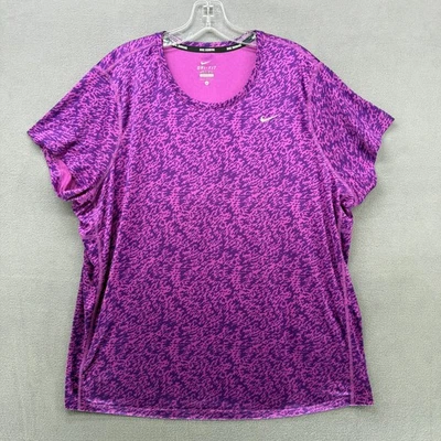 Nike T-Shirt Womens 3X Purple Dri Fit Short Sleeve Athletic Running Tee - Image 1 of 4