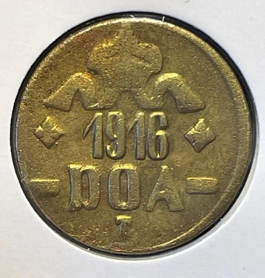 Corona y cinta alemana de África Oriental 20 heller 1916 T KM#15a B-B latón aVF B1998 Foto 1 de 4