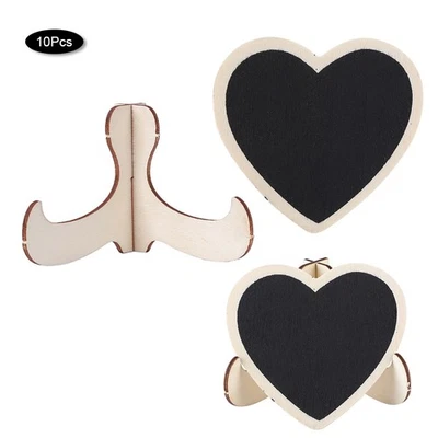 10Pcs Display Blackboard Wedding Decoration Ornament For Desktop Heart Shaped - Image 1 of 4