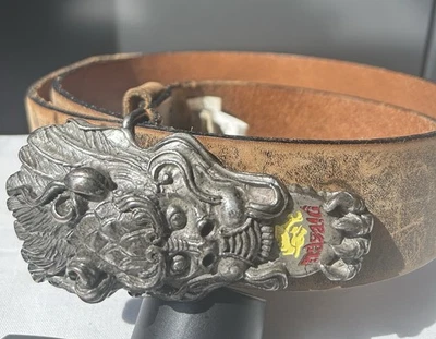 Diesel Ledergürtel mit Metal Drachenkopf 95 cm Länge Top Zustand - Bild 1 von 4