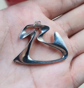 Georg Jensen 925 Sterling Silber Amöbe Anhänger # 125 Henning Koppel Denmark L23 - Bild 1 von 4