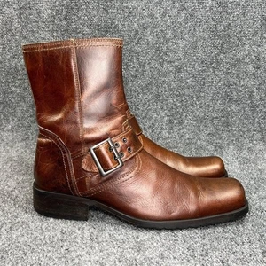 Botas de Motocicleta Skechers Para Hombre Talla 11 Marrón Cuero Arnés Hebilla Puntera Cuadrada - Imagen 1 de 16