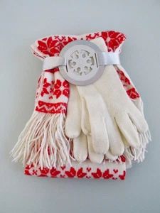 Conjunto de bufanda y guantes copo de nieve para mujer New York & Co. (nuevo con etiquetas) - Imagen 1 de 6
