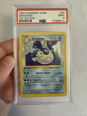 1999 Pokemon 1st Edition Shadowless Dewgong Base Set 25/102 - PSA 9 Mint! WOTC - Image 1 of 4