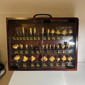 36 Stk.  W/CASE Kolumbianische Fräser für Holzbearbeitung Router Bit Set in Holzbox - Bild 1 von 6