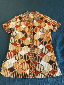Top Retro De Colección Años 70 Geométrico Alex Colman California Talla Pequeña - Imagen 1 de 24