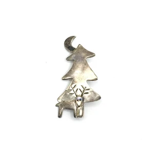 Anne Harvey Artisan 925 Sterling Mexiko Weihnachtsbaum Rentier Brosche Anstecknadel - Bild 1 von 4