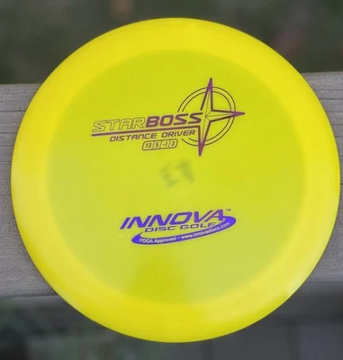 New penned Innova Star Boss Distance Driver Golf Disc 174g with patent numbers - Image 1 of 4