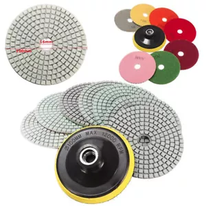 Diamond Polishing Pads 4 inch Wet/Dry 8 Piece Set Granite Stone Concrete Marble - Picture 1 of 8