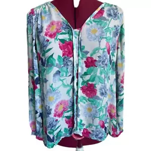 Blusa floral Joie para mujer talla XS 100 % seda peonía - Imagen 1 de 7