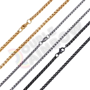 Men Women Stainless Steel Rolo Necklace Gold/Black Plated 3mm 16-36"Chain *C07 - Picture 1 of 10