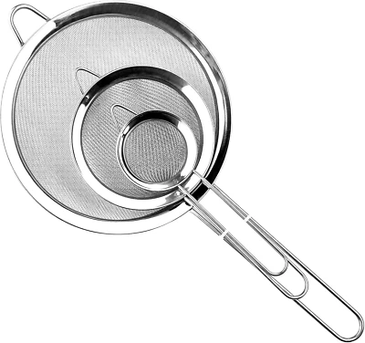 Set Di Setaccio Da Cucina 19/25/36.5 Cm, Colino Acciaio Inox Maglia Fine, Scolap - Immagine 1 di 4
