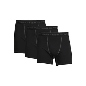 Pair of Thieves Men's 4-Way Cotton Stretch Boxer Briefs, 3-Pack - Picture 1 of 6