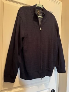 F/X Fusion Sweater XL Mock Neck Full Zip Knit Cotton Lined Navy Blue - Picture 1 of 7