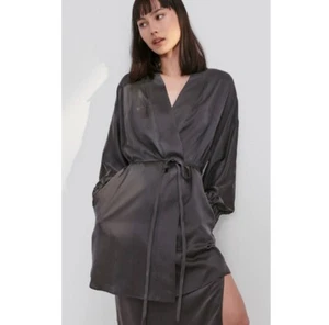 LUNYA Washable Silk Robe Meditative grey Sz L/XL=12-16 - Picture 1 of 8